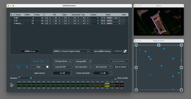La herramienta de vista previa de AMBEO Software de renderizado de audio espacial de 2 canales